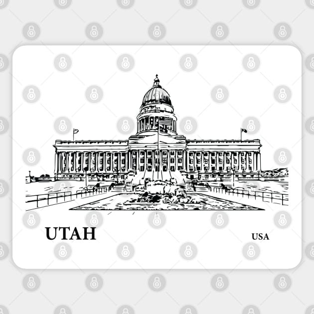 Utah State USA Sticker by Lakeric